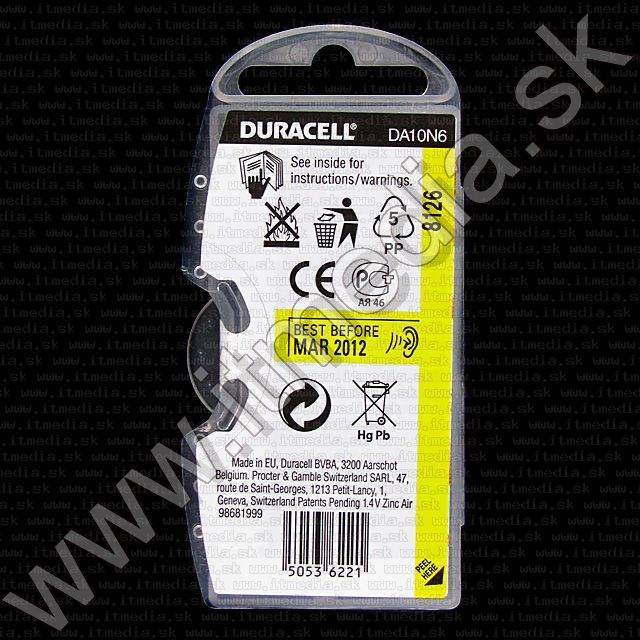Image of Duracell battery PACK (6-set) No. 10 (DA10N6) (IT4892)